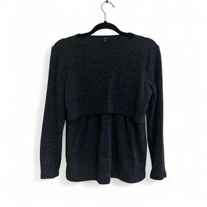Women’s Gray Knit Long Sleeve‎ Nursing Top